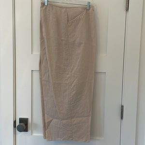 Eileen Fisher 2X Linen Natural/beige flat front & elastic back. Front pockets